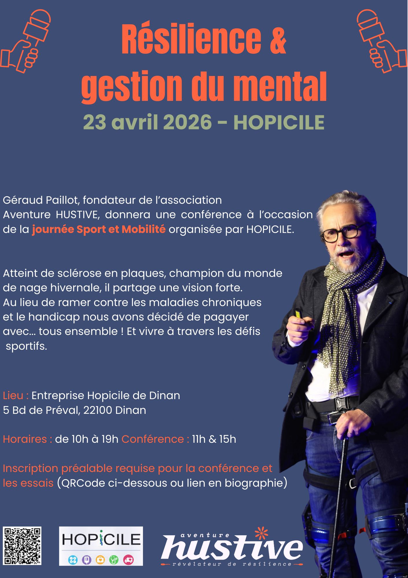 Affiche de la conférence Résilience et gestion du mental par Géraud Paillot